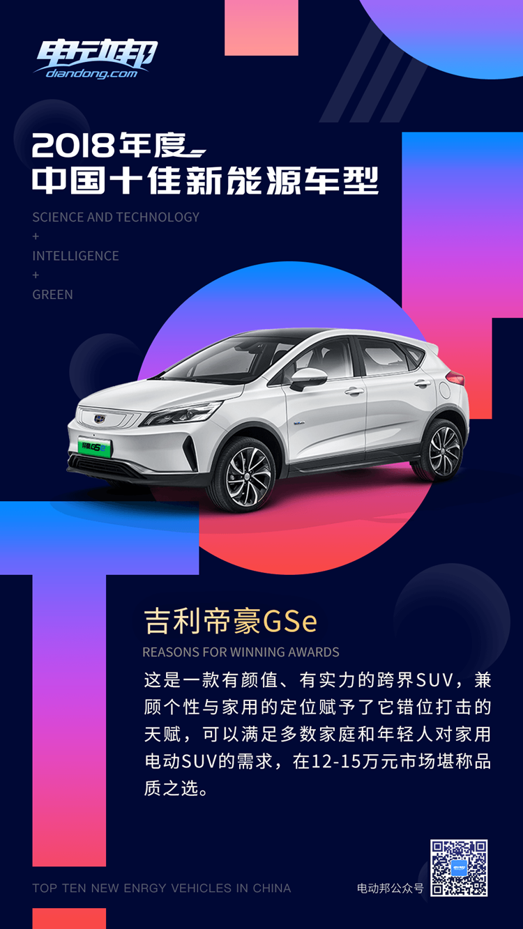 谁是消费者心目中最喜欢的车型?电动邦2018十佳新能源车型揭晓