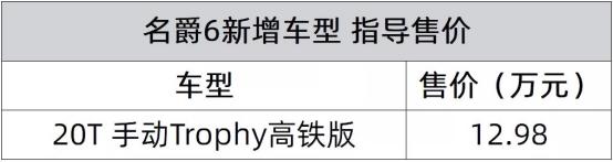 名爵6 20T Trophy高铁版上市,比高铁还快?