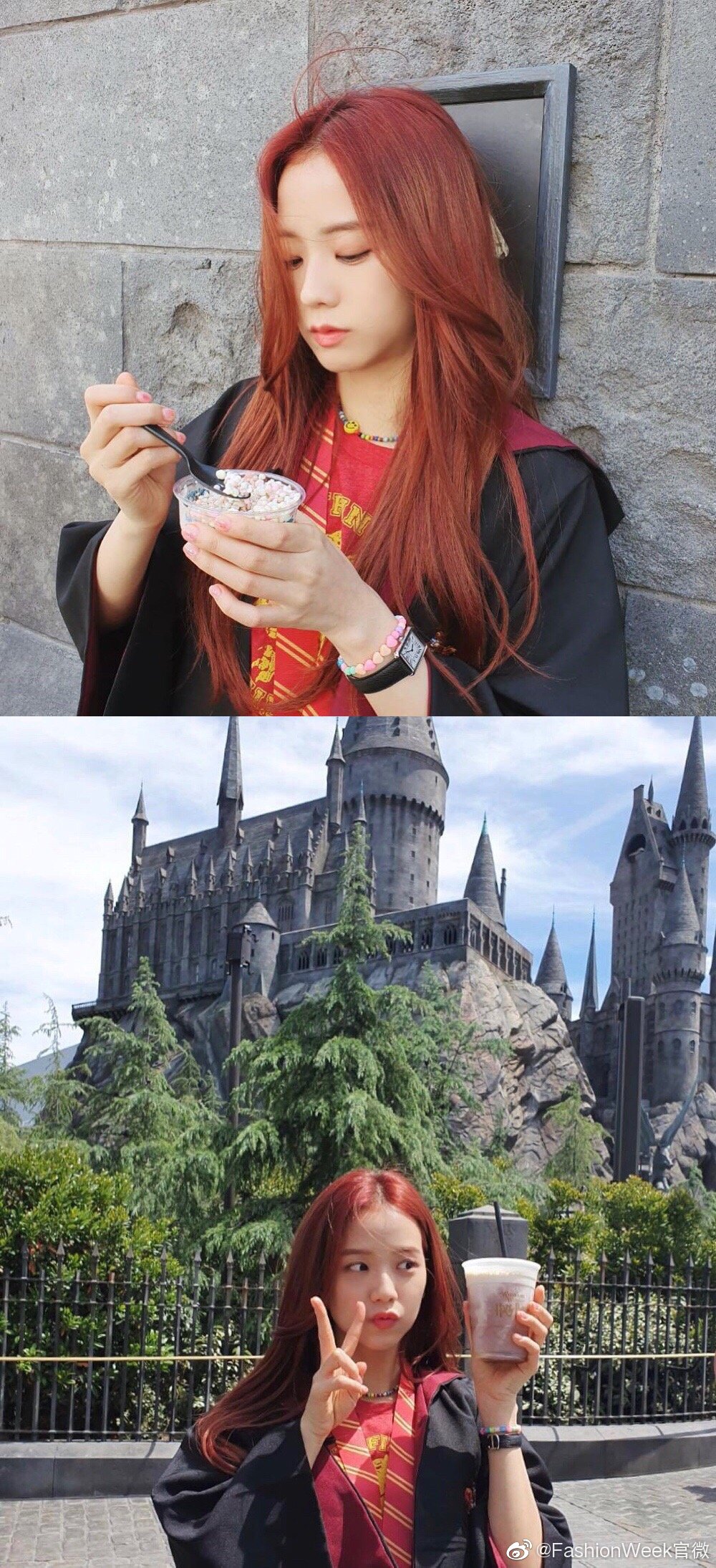 blackpink环球影城,blackpinklisa blackpink的环球影城旅拍加州蓝天下的魔法少女世界