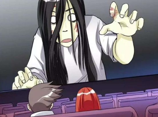 搞笑漫画: 情侣看恐怖片感情会升温? 童话里都是骗人的!