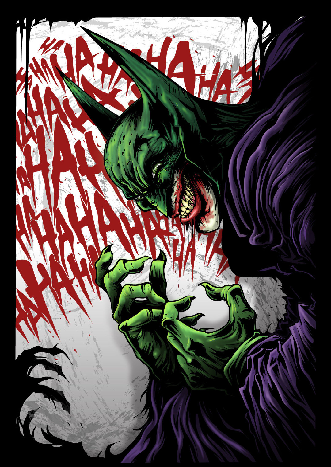 ken hensly 为各大电影创作的手绘海报.ps:图4是狂笑之蝠吗?