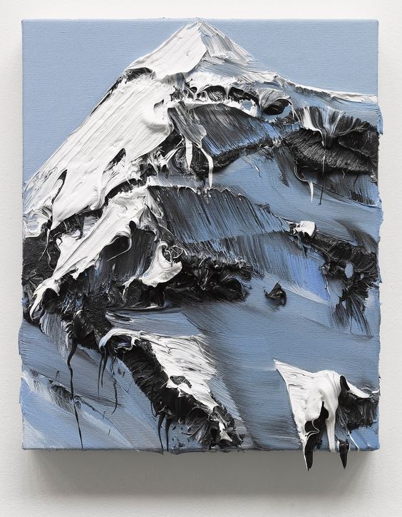 立体纹理雪山油画 瑞士艺术家conrad jon godly