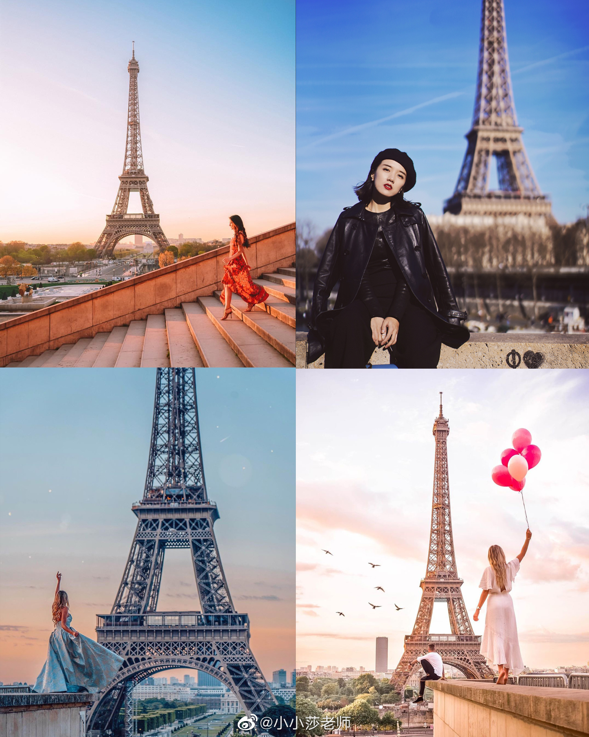 地标合影攻略 | 和埃菲尔铁塔花式同框 巴黎在很多人眼里都是文艺浪|铁塔|埃菲尔铁塔|合影_新浪新闻
