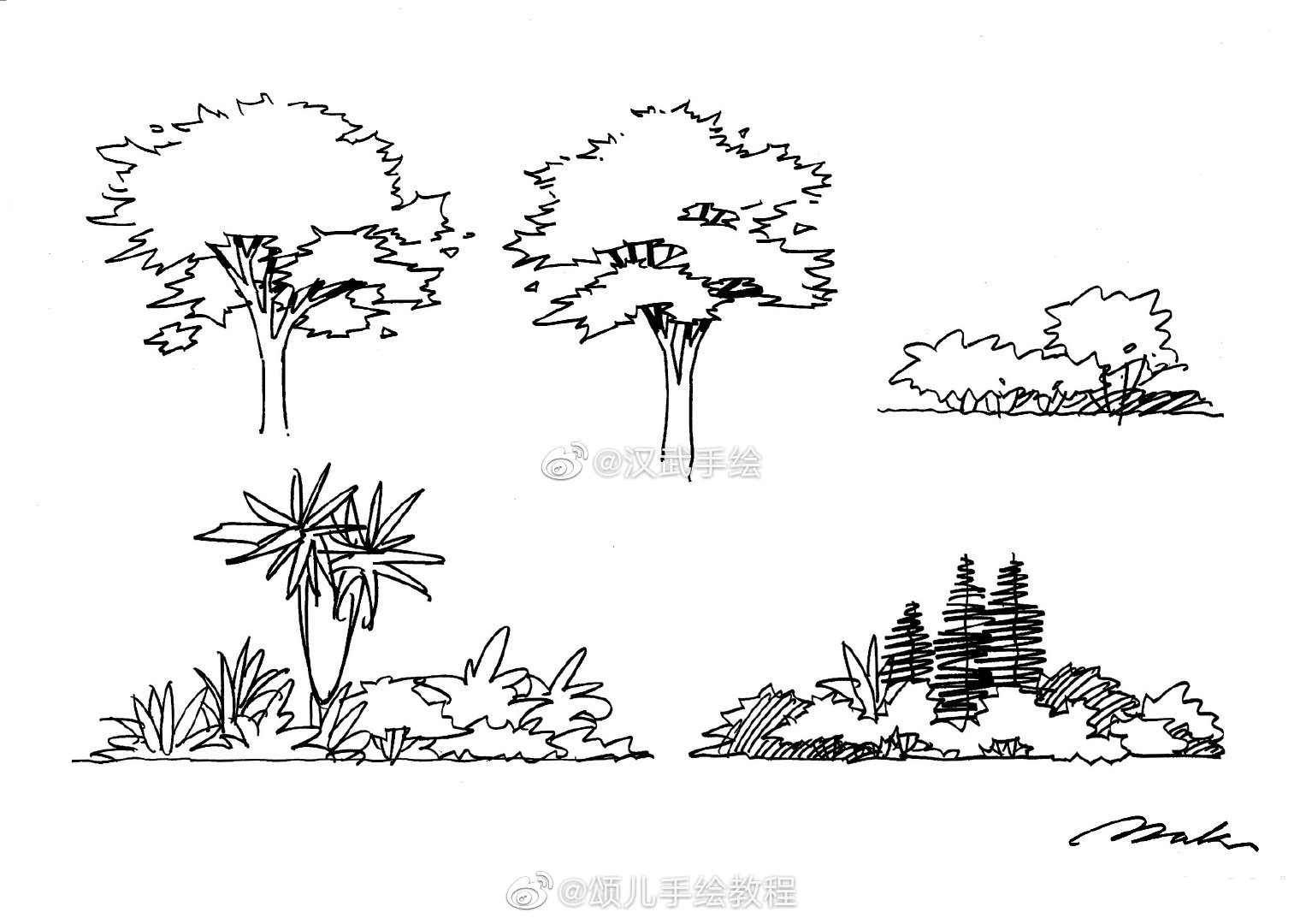景观别墅立面图手绘