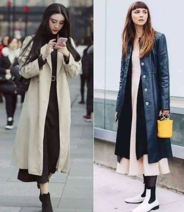 身高160以下的女人,用过膝长裙搭大衣时,牢记3点,让你
