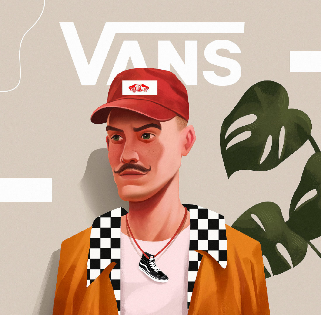 巴西设计师leonatsume为vans设计了一组人物插画着陆页效果人物造型