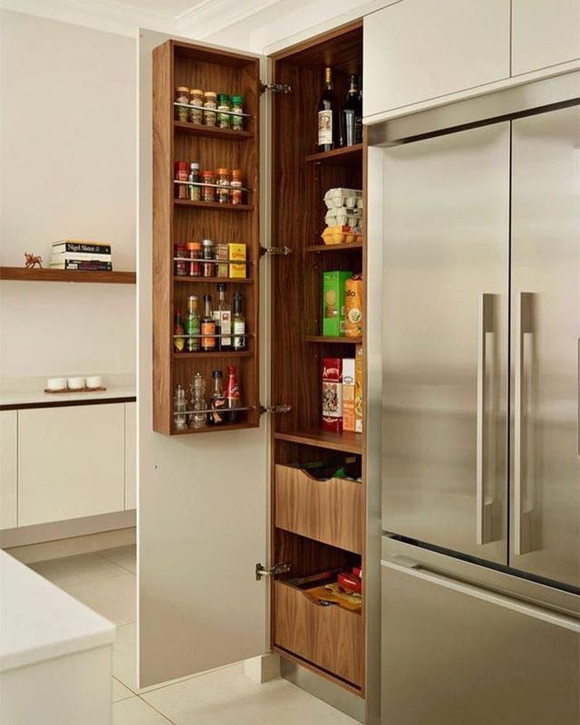 厨房定制一个高柜,增加收纳空间,整整齐齐