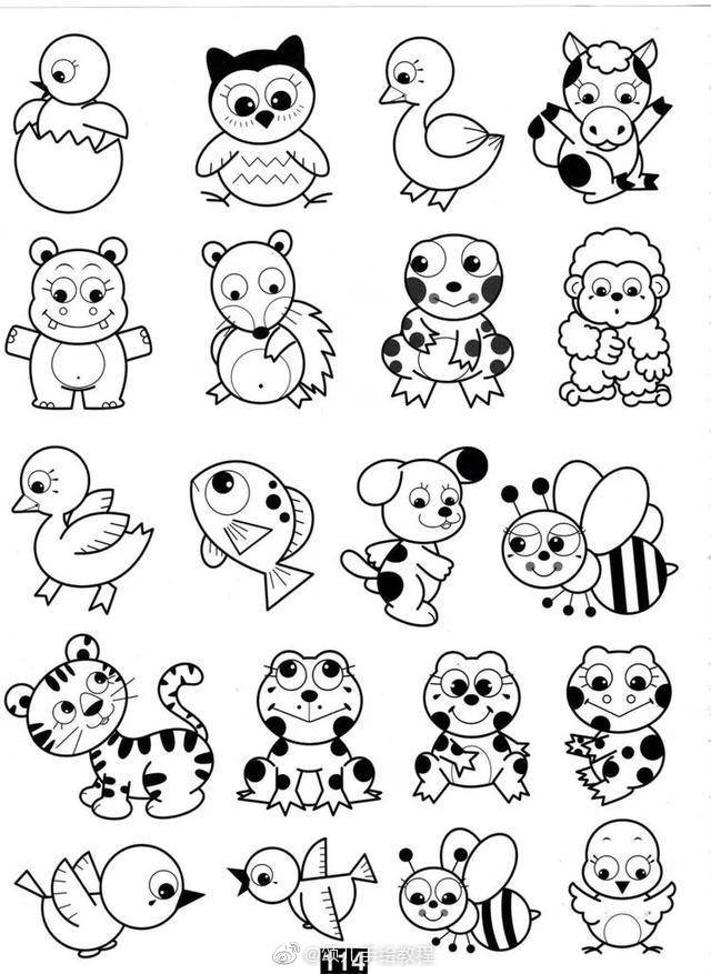 超简单的小动物简笔画,留着和宝宝一起画!(图片来源网络,侵删)