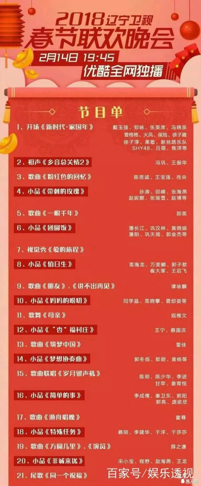 2010年春晚节目单图片
