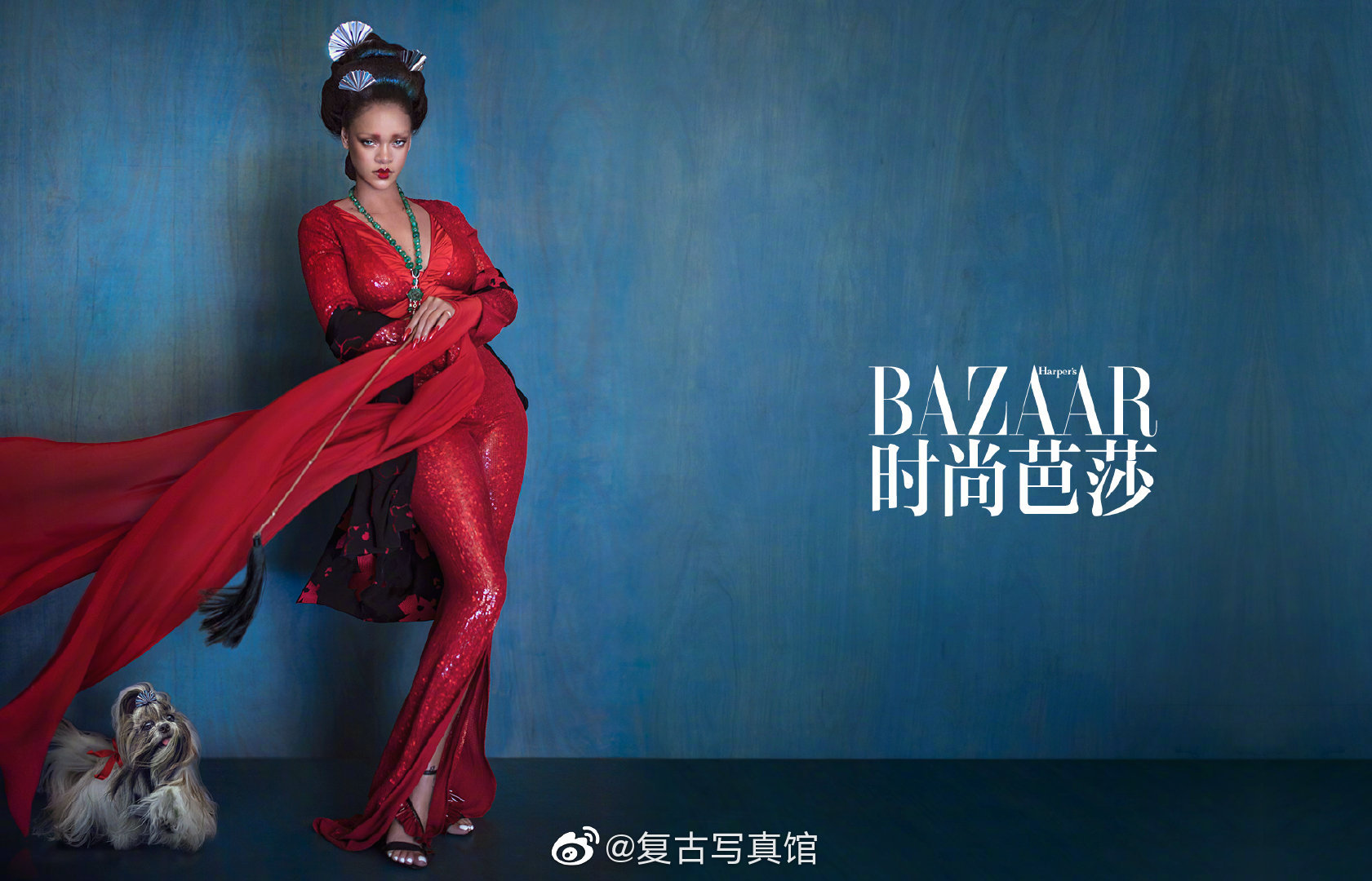 rihanna for《时尚芭莎》2019年8月上  摄影:陈漫chenman