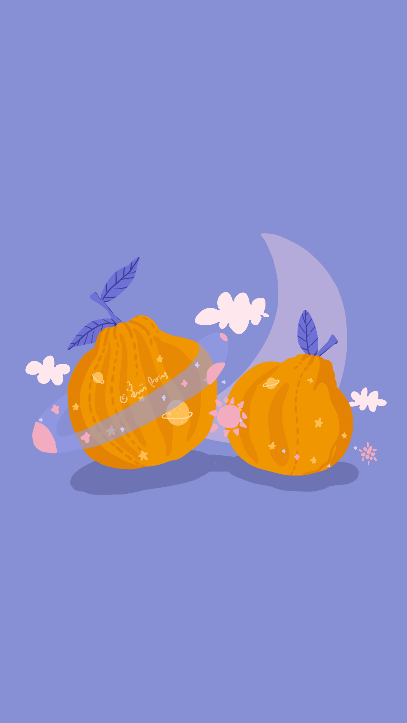 2019 新年可爱壁纸,猪柿大桔。作者@姜小姜p