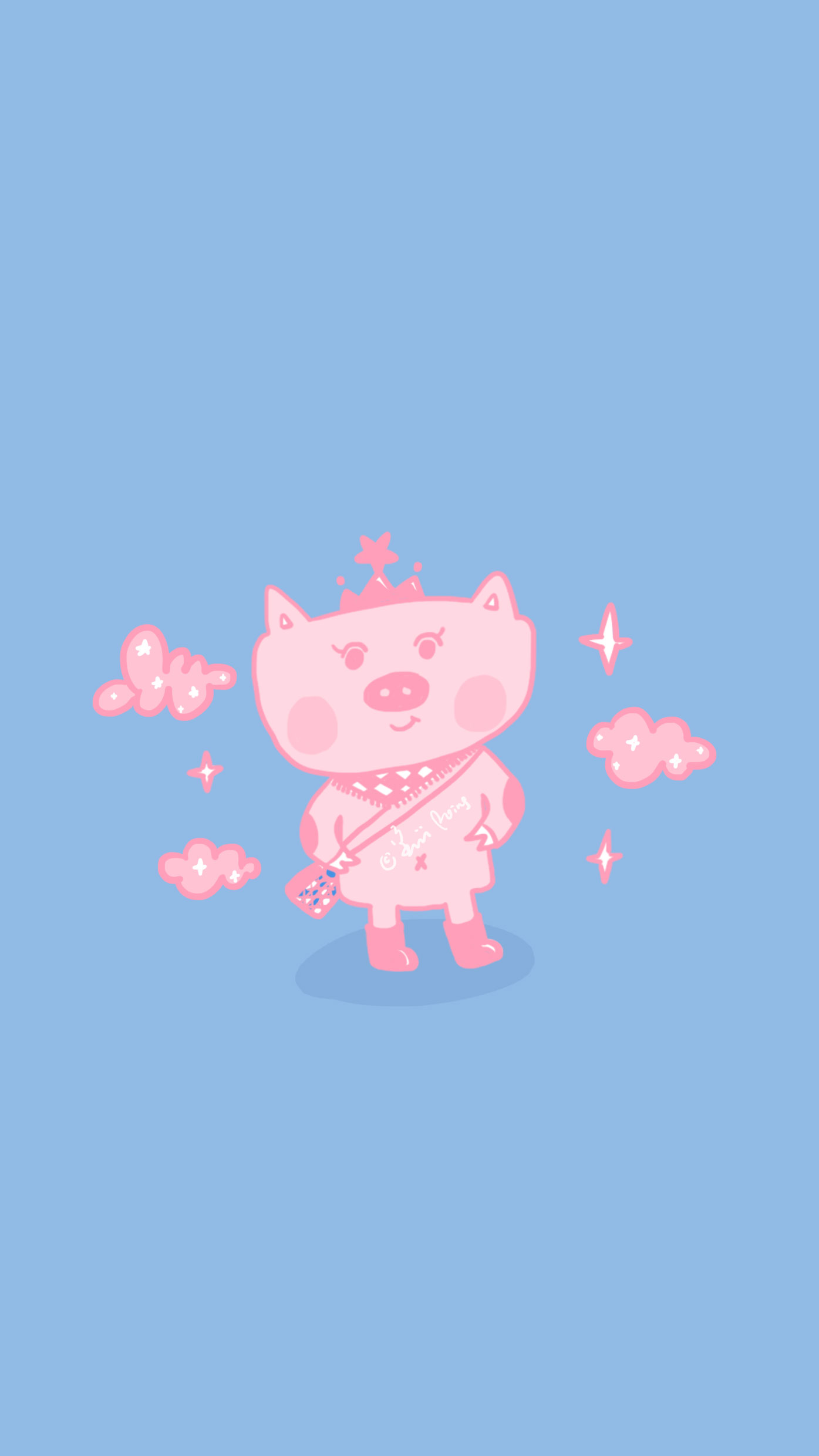 2019 新年可爱壁纸,猪柿大桔。作者@姜小姜p