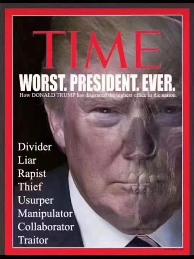 特朗普面容再上全球极具权威的美国《时代周刊》封面