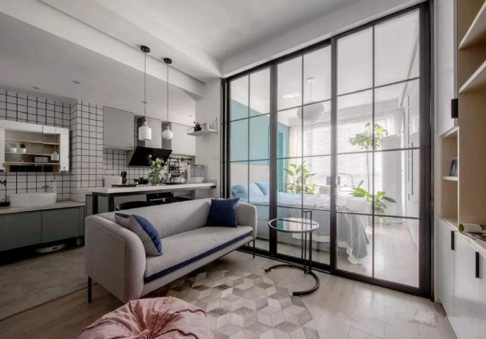 开间公寓的隔断设计,用好隔断变身一室一厅。