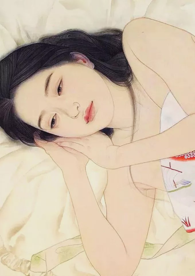 纯净靓绝，日本画家大竹彩奈笔下女性的线条，极富美感|大竹|工笔|人物 