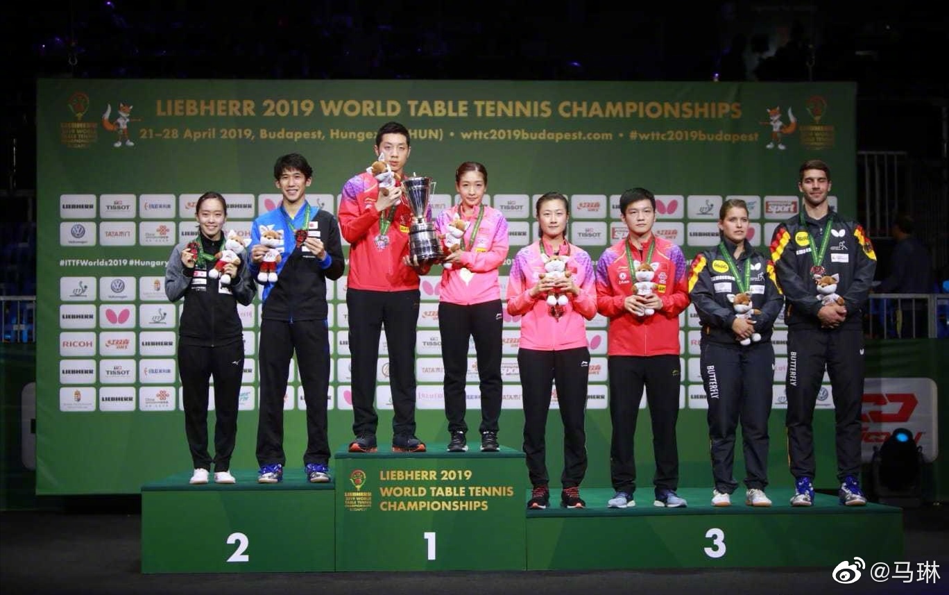 祝贺@许昕@刘诗雯Sunny 夺得世乒赛混双冠军