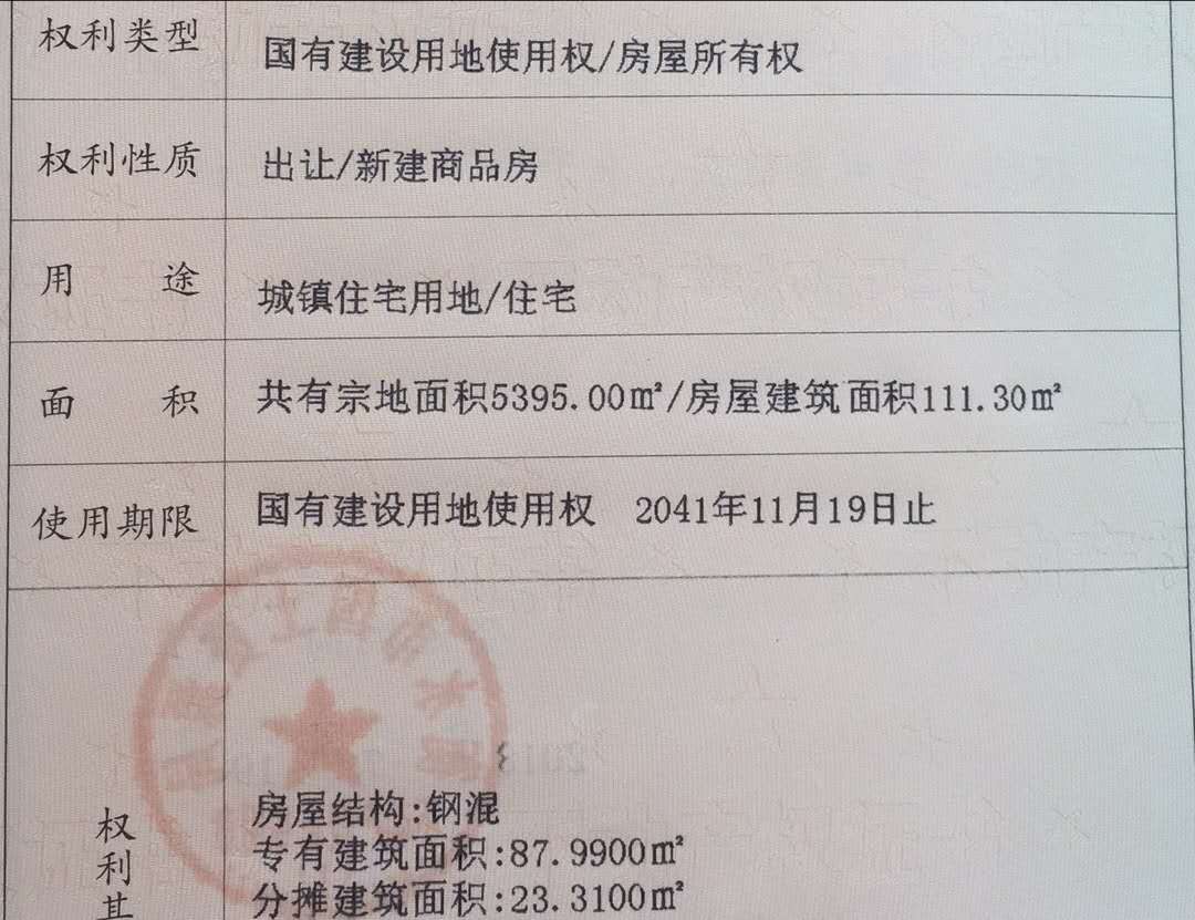 一位业主不动产权证上的产权年限