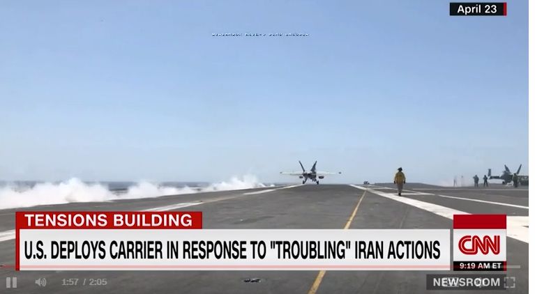 第七舰载航空兵联队起飞F-18战机 图源:CNN