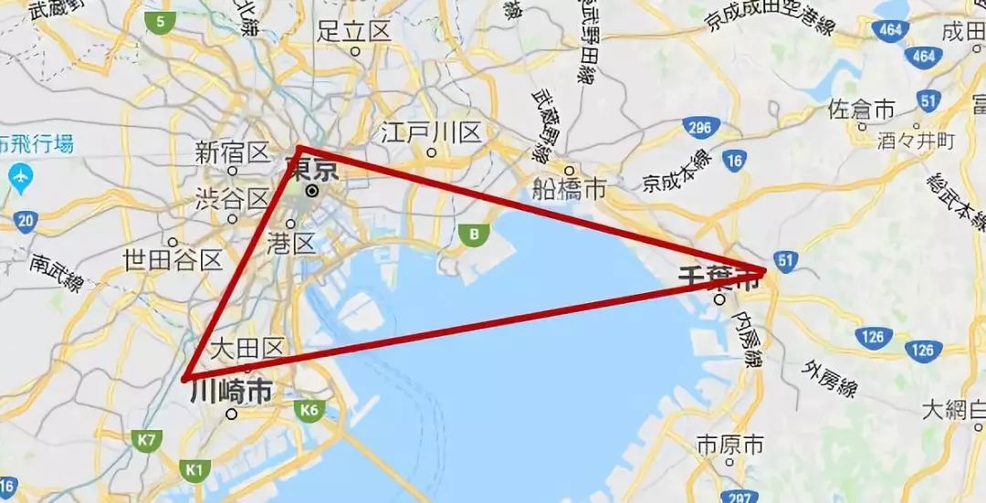 东京湾区 图片来源：谷歌地图