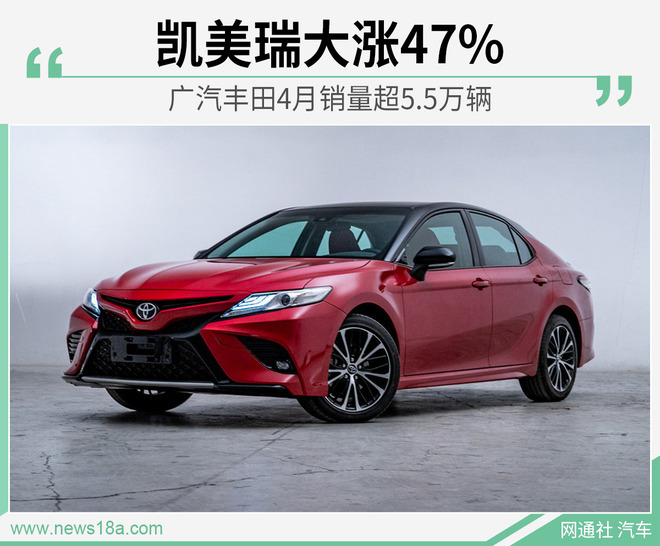 广汽丰田4月销量超5.5万辆 凯美瑞大涨47%