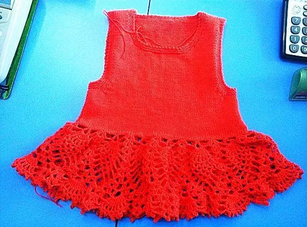 钩织结合女童夏季裙子，成品超漂亮，附图解与教程