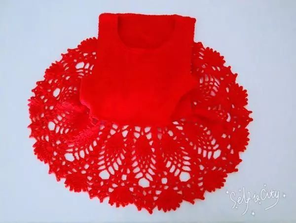 钩织结合女童夏季裙子，成品超漂亮，附图解与教程