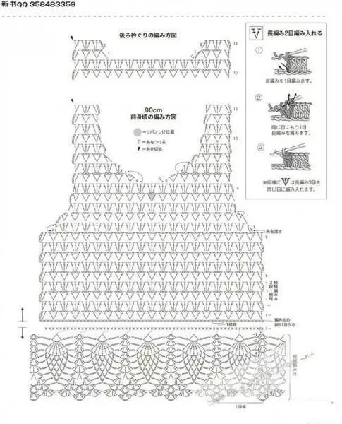 钩织结合女童夏季裙子，成品超漂亮，附图解与教程