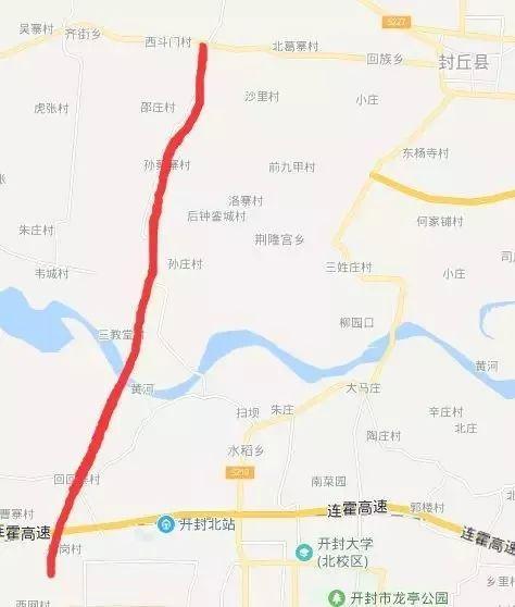 具体路线走向及建设规模连接线工程初步设计国道230封丘至开封黄河