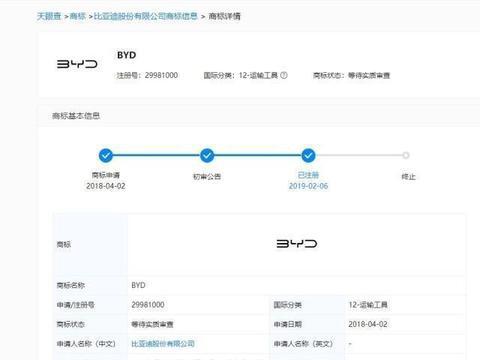 比亚迪最新车标注册成功，号称中国最美车标