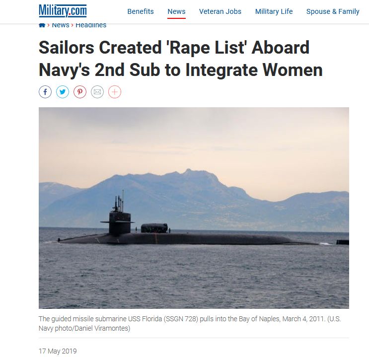 美海军又爆性丑闻 潜艇水手建“强奸名单”分类排名