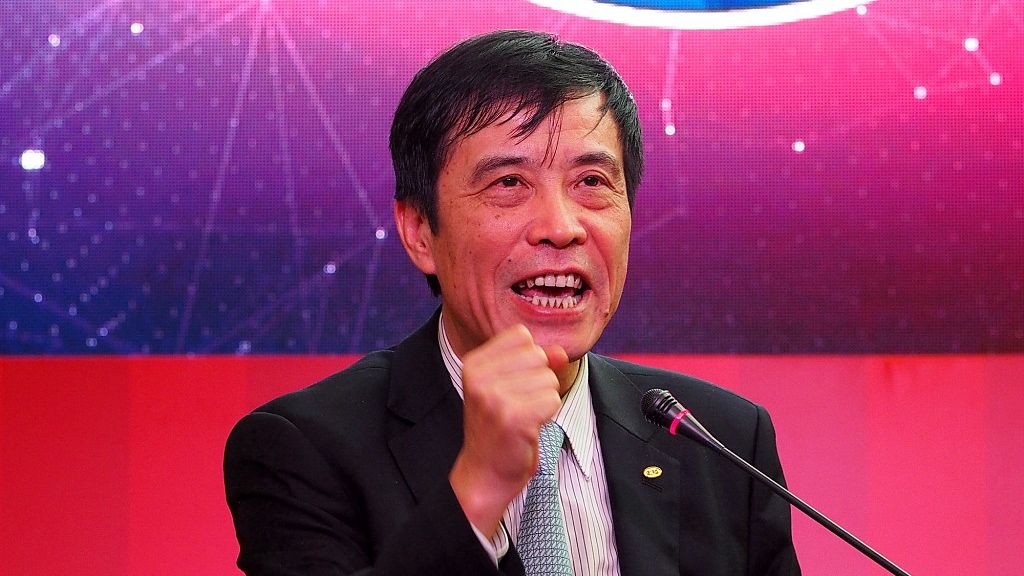 陳戌源在上港俱樂部新賽季動員會上講話。 圖/視覺中國