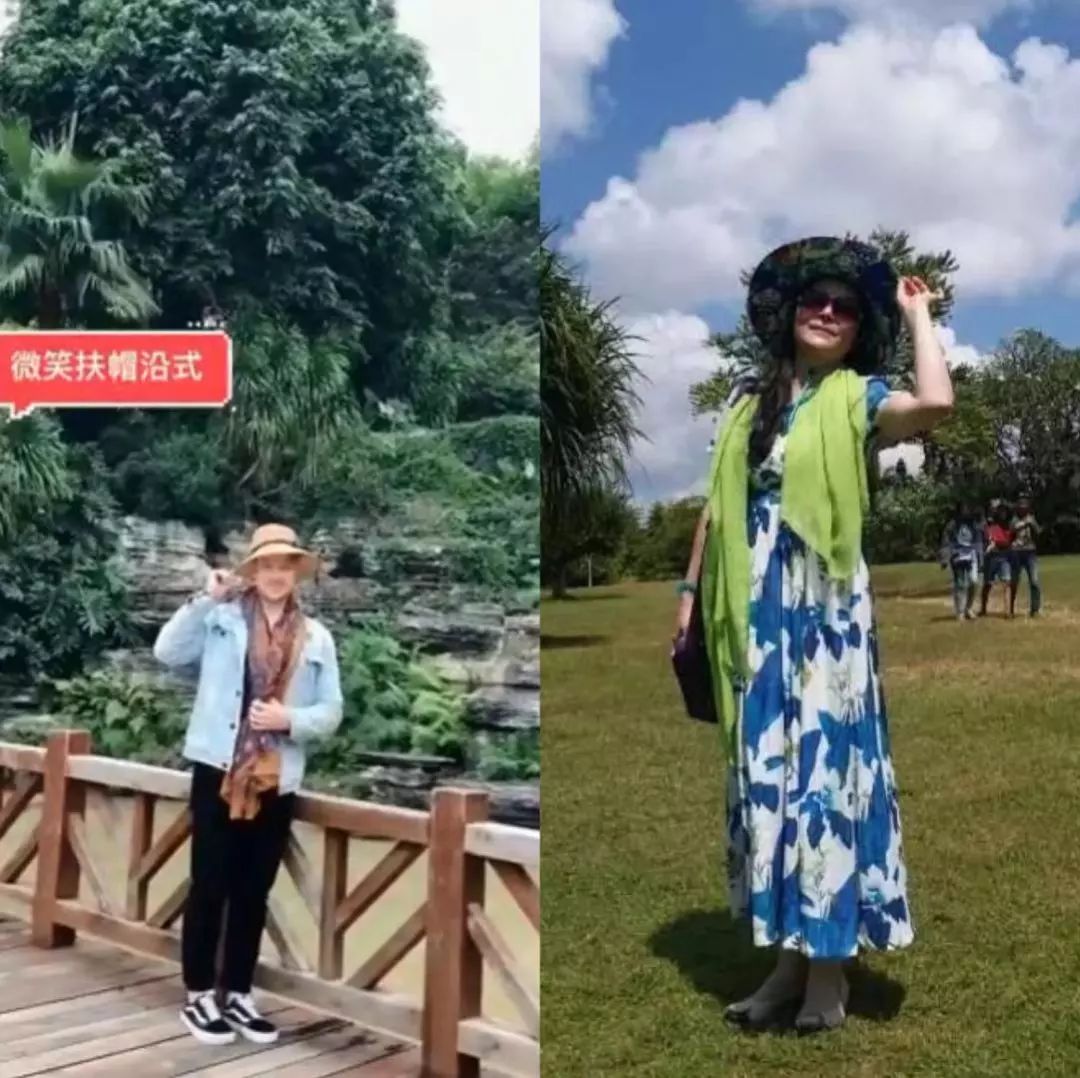 中国大妈外出旅游标准动作合辑！炫翻天！_丝巾