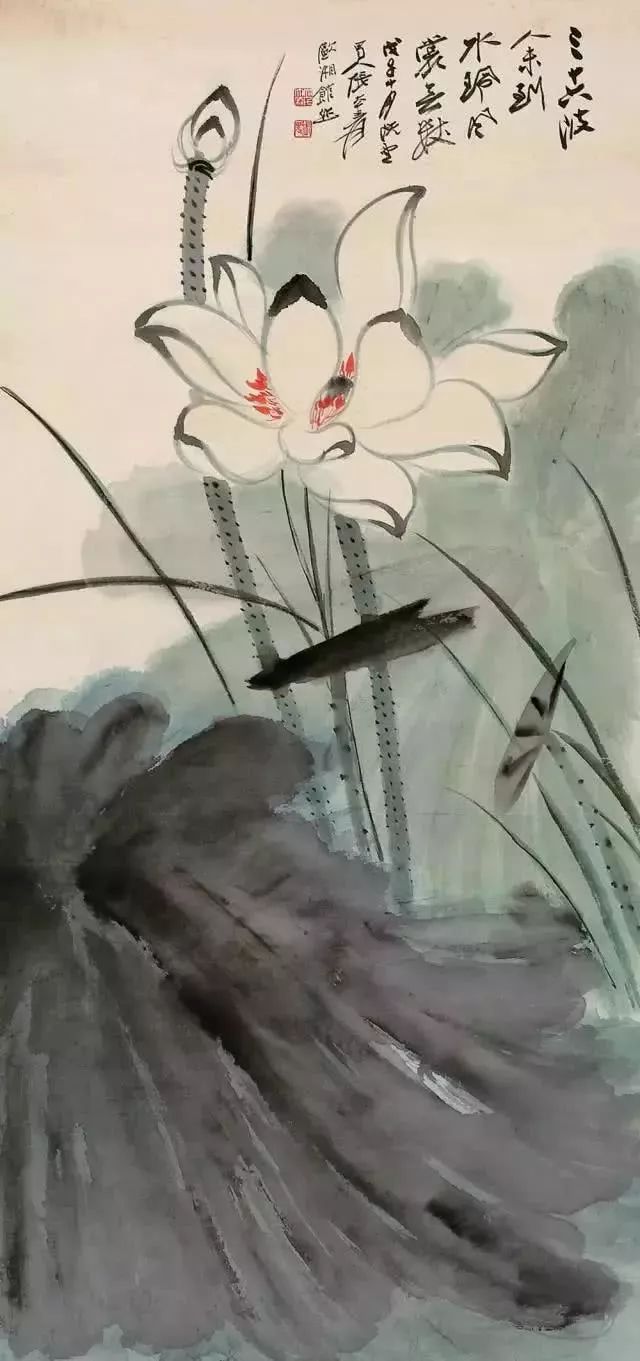 张大千画的荷花,被徐悲鸿赞到天上去了!