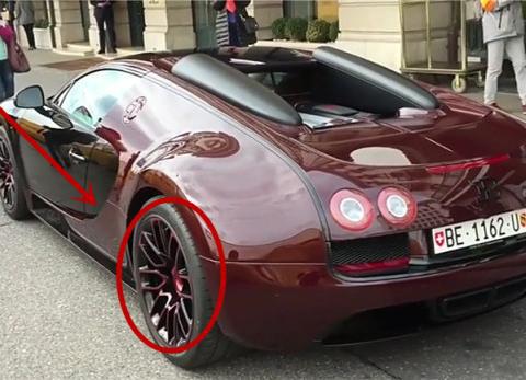 千万布加迪亮相街头，全车“深棕色”，轮毂也不例外，国内罕见！