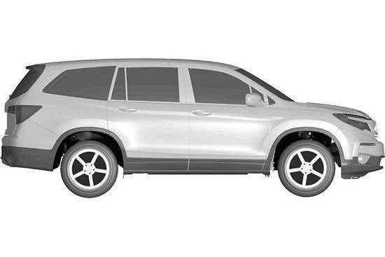 竞争汉兰达,本田将在国内引进7座SUV,Pilot专利图曝光