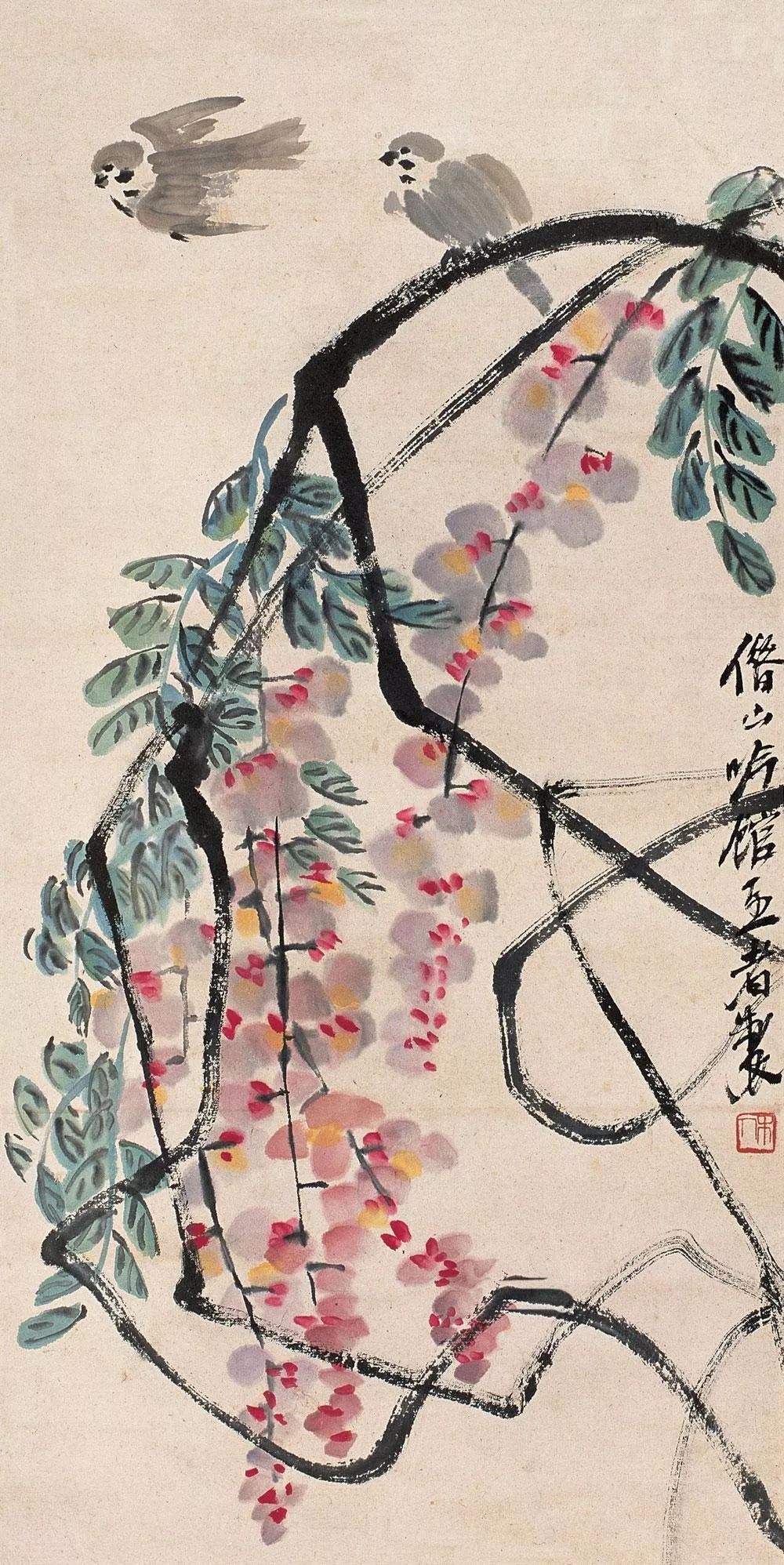 齐白石紫藤花 ,画里有风