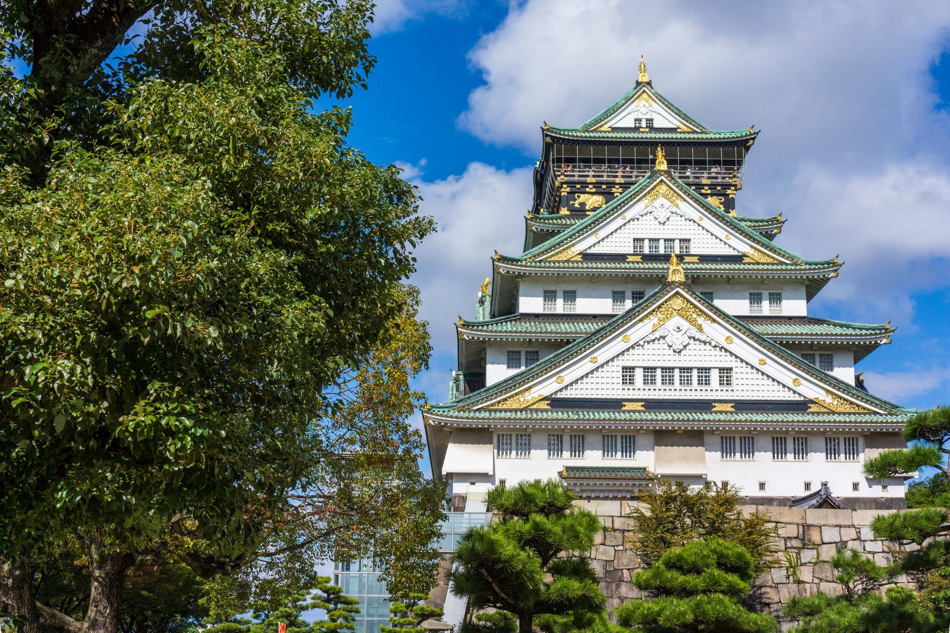 日本大阪的标志,这座古城建于400年前,现在成了旅游胜地