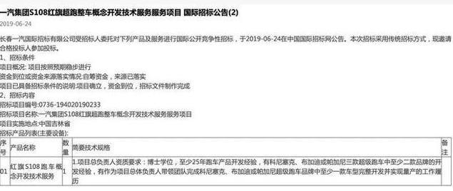 终于来了！红旗将打造国产超级跑车，目前项目已正式启动