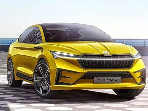 斯柯达首款纯电动轿车VISION iV太抢眼，续航可达500km