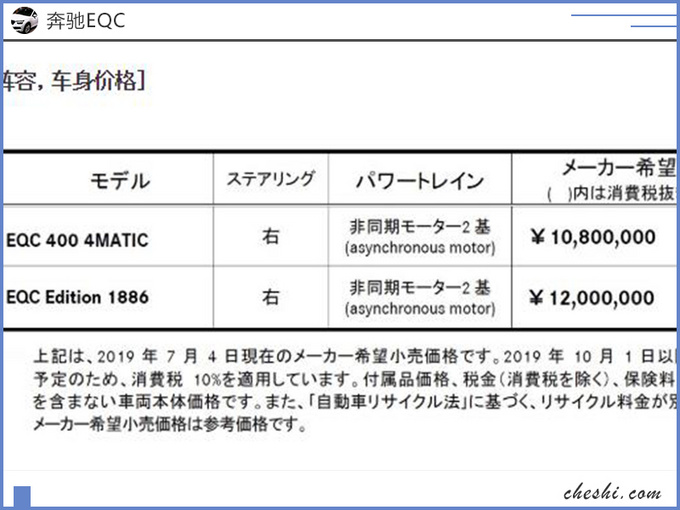 奔驰全新纯电SUV价格公布，续航超450km，10月上市竞争e-tron