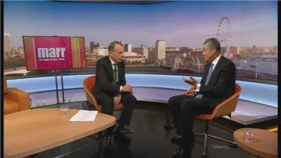 ▲驻英国大使刘晓明接受英国广播公司“安德鲁·马尔访谈”现场直播专访。(中国驻英大使馆官网)