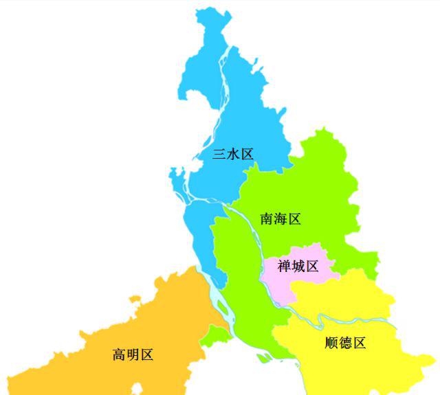 广东省佛山市的行政区划地图