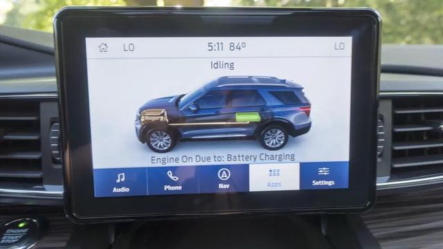 2020福特Explorer为混合动力车型,新靓丽蓝。