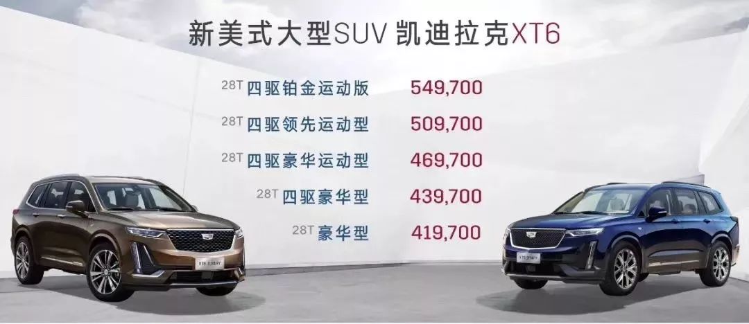 凯迪拉克XT6正式上市售41.97-54.97万元 打开全新细分市场