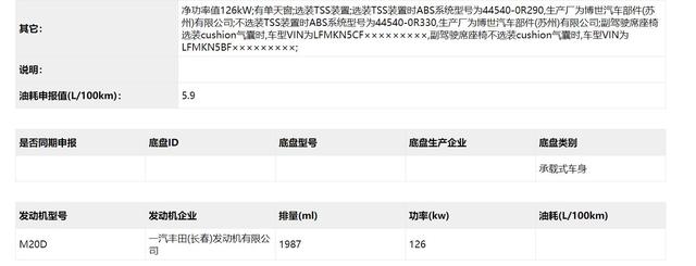 首发2.0燃油和2.5油电混动车型 全新一代一汽丰田RAV4亮相工信部