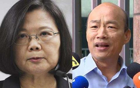 蔡英文与韩国瑜(图源:台媒)