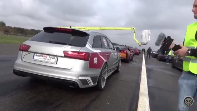 汽车视频：奥迪RS6与各类跑车比直线加速