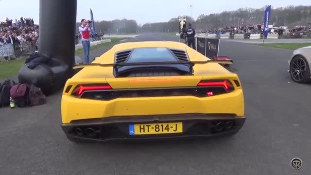 兰博基尼Huracan vs 保时捷911 GT3 RS，直线加速赛