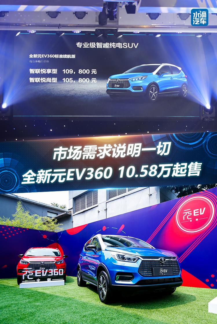 市场需求说明一切,全新元EV360 10.58万起售