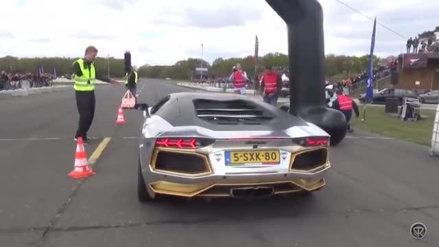 日产GT-R R35 vs 兰博基尼Aventador，迷人的声浪